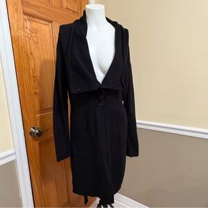 Claudia Strater Black Women's Wool Trench Sweater